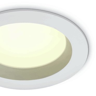 ONE Light Salle de bain Downlights - spot encastré - Ø 170 mm, Ø 140 mm encastré - 18W LED inclus - IP54 - blanc - couleur de lumière blanc chaud