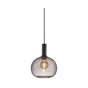 Nordlux Alton - lampe suspendue - Ø 25 x 333 cm - noir et verre fumé