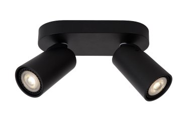 Lucide Xyrus 2 - spot en saillie - 20 x 9 x 12,5 cm - 2 x 5W LED dimmable inclus - dim to warm - noir