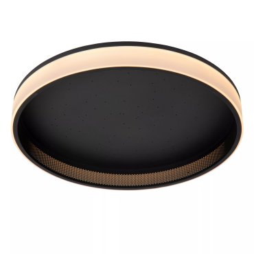Lucide Estreja - plafonnier avec télécommande - Ø 40 x 9 cm - 40W + 10W LED inclus - noir