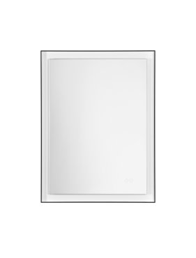 Nova Luce Deca - miroir avec éclairage - 60 x 80 x 3,5 cm - 29W LED inclus - IP44 - noir sablé et blanc