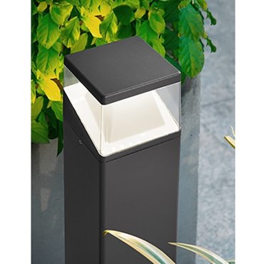 Nova Luce Lock - lampe de jardin - 13,5 x 13,5 x 50 cm - 12W LED inclus - IP54 - gris foncé