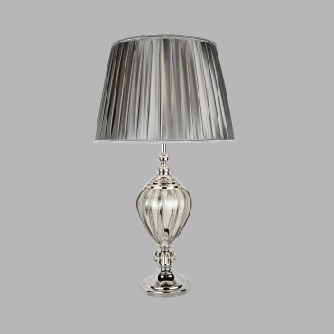 Searchlight Greyson - lampe à poser - Ø 38 x 68 cm - chrome et gris