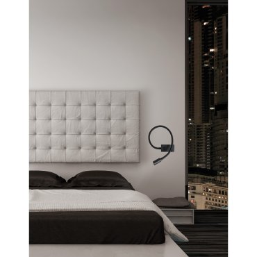 Nova Luce Geneva - applique murale avec interrupteur - 22,3 x 4,8 x 26,7 cm - 3W LED inclus - noir