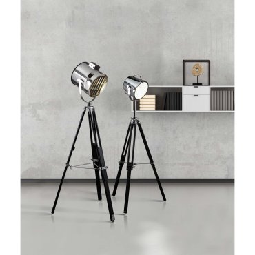 Searchlight Studio - lampadaire - 150 cm - noir et chrome