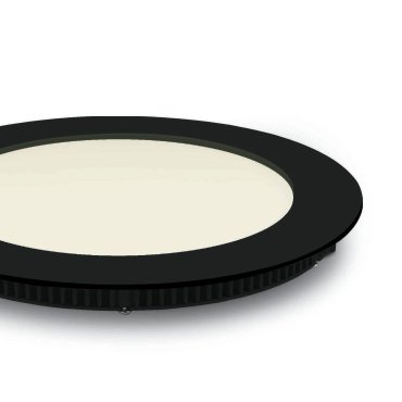 Panneau encastré rond ONE Light - Ø 17,3 x 2,2 cm - 12W LED inclus - IP40 - noir - couleur de lumière blanche