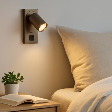 Projectlight Phoebe - spot en saillie avec port USB - 11,5 x 16 x 7 cm - bronze