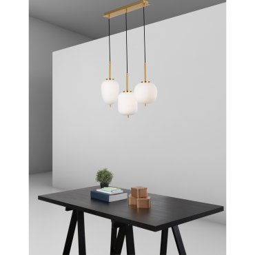 Nova Luce Lato - lampe suspendue - 53 x 9 x 120 cm - laiton antique