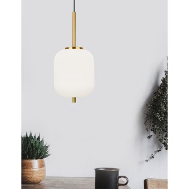 Nova Luce Lato - lampe suspendue - Ø 16,5 x 120 cm - laiton antique