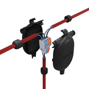 Creative Cables EIVA 3-way - support de câble en silicone - 7,5 x 11,5 x 2,6 cm - IP65 - noir
