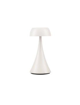 Nova Luce Ycro - lampe de table rechargeable pour extérieur - Ø 8 x 17,5 cm - 2W dimmable LED inclus - IP54 - blanc sablé