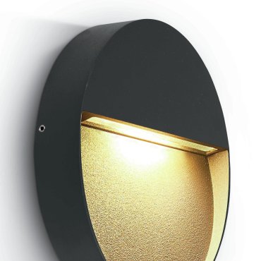 ONE Light Round Indoor/Outdoor Wall Dark Lights - applique murale extérieure - Ø 21,2 x 3,6 cm - 9W LED inclus - IP54 - anthracite
