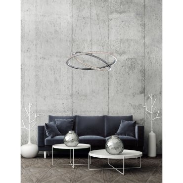 Nova Luce Livorno - lampe suspendue - Ø 45 x 120 cm - 29W LED inclus - chrome