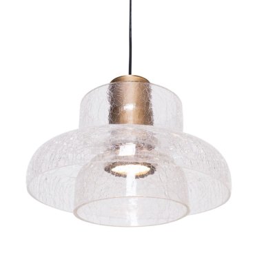 Maxlight Signature - lampe suspendue - Ø 22 x 215 cm - 8W LED inclus - laiton antique et transparent
