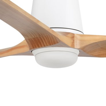 Faro Heywood Tub L - ventilateur de plafond avec lumière - Ø 132 - blanc mat et pino
