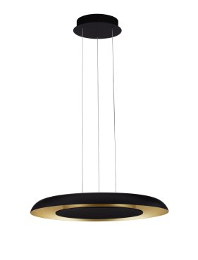 Nova Luce Epos - lampe suspendue - Ø 60 x 145 cm - 38W dimmable LED inclus - noir sablé et or brossé