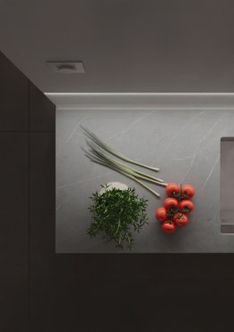 Klus MICRO-30DEG-KOZ - profil LED encastré avec angle lumineux incliné de 30 degrés - 5,75 x 1,12 cm - aluminium