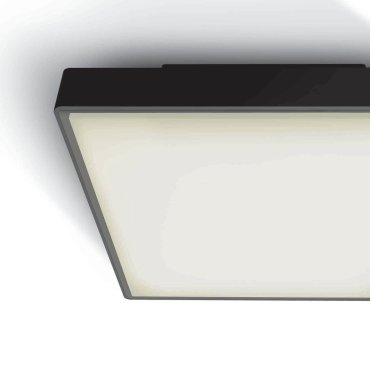 ONE Light E27 Plafo Outdoor Square - plafonnier d'extérieur - 29,5 x 29,5 x 10,5 cm - IP65 - noir