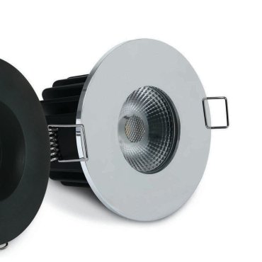 ONE Light Fire Rated Range - spot encastré - Ø 78 mm, Ø 65 mm encastré - 7W LED dimmable inclus - IP65 - blanc - couleur de lumière blanc chaud