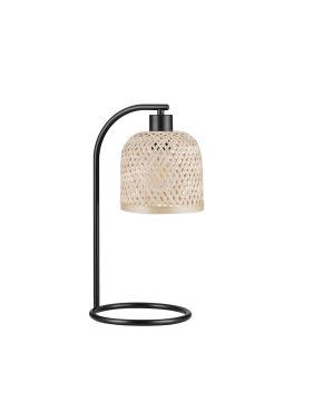 Nova Luce Intra - lampe de table - Ø 16 x 41 cm - bambou naturel et noir