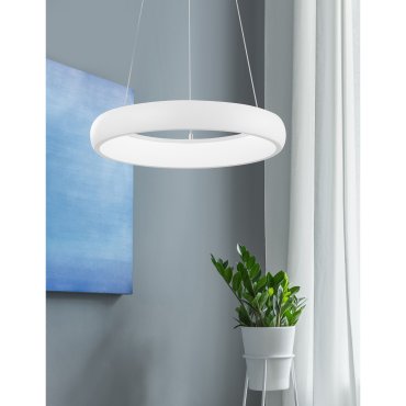 Nova Luce Albi - lampe suspendue - Ø 41 x 120 cm - 32W LED dimmable inclus - blanc sable