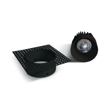 ONE Light Trimless Range - spot encastré - Ø 66 mm, Ø 83 mm encastré - 7W LED inclus - IP54 - noir