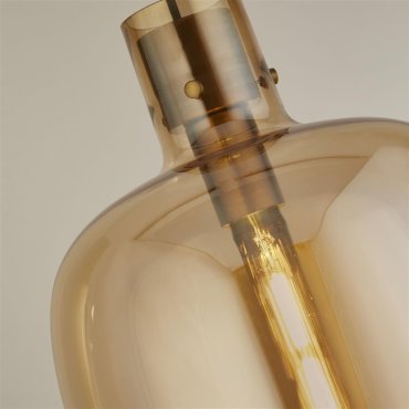 Searchlight Barrel - lampe suspendue - Ø 30 x 127 cm - laiton satiné et ambre