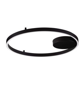 Nova Luce Hedra - plafonnier - Ø 60 x 5 cm - 60W dimmable LED inclus - noir sablé