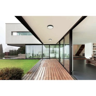 ONE Light E27 Plafo Outdoor - plafonnier d'extérieur - Ø 26 x 9,3 cm - IP65 - noir