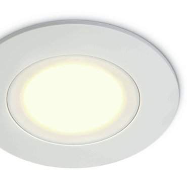 ONE Light Gamme Salle de Bains - spot encastré - Ø 85 mm, Ø 68 mm encastré - 6W LED inclus - IP65 - blanc - couleur de lumière blanc chaud