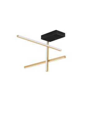 Nova Luce Antama - plafonnier - 51 x 31 x 51 cm - 26W dimmable LED inclus - noir sablé et or
