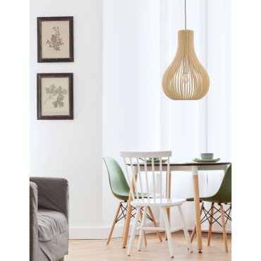 Nova Luce Soho - lampe suspendue - Ø 38 x 245 cm - bois naturel et marron