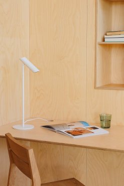 Faro Leo - lampe de table - Ø 15 x 48,5 cm - 3,5W LED inclus - blanc mat
