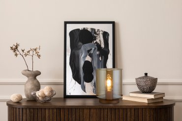 Searchlight Sweden - lampe à poser - Ø 20 x 26 cm - moka et ambre