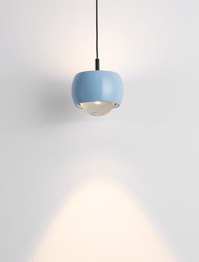 Nova Luce Conga - lampe suspendue - Ø 9,6 x 140 cm - 13W LED inclus - bleu clair