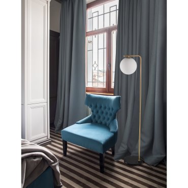 Nova Luce Alvarez - lampadaire - 140 cm - or satiné et opale