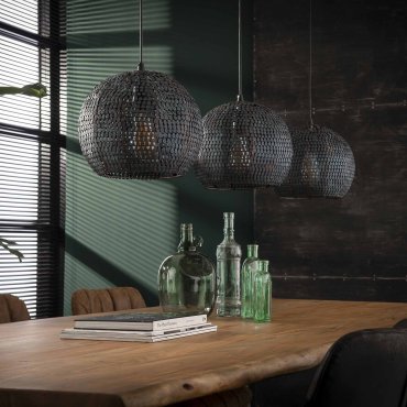 Vico Armor - lampe suspendue - 128 x 30 x 150 cm - noir brun