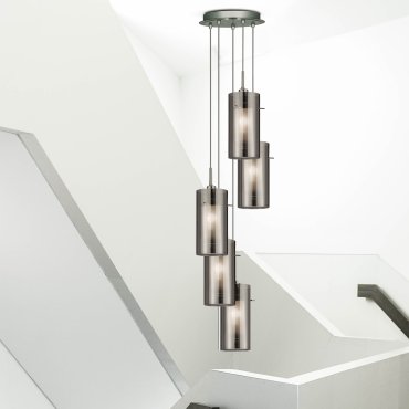 Searchlight Duo 2 - lampe suspendue - Ø 28 x 120 cm - verre fumé et dépoli