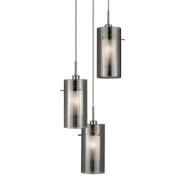 Searchlight Duo 2 - lampe suspendue - Ø 26 x 120 cm - verre fumé et dépoli