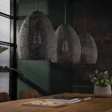 Vico Armor - lampe suspendue - 128 x 28 x 150 cm - noir brun