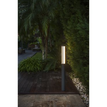 Faro Logar - lampe de jardin - Ø 8 x 90 cm - 23W LED inclus - IP54 - gris foncé