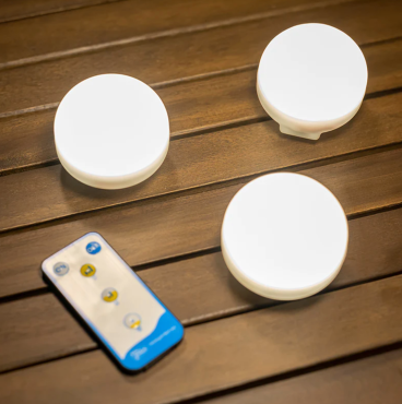 New Garden Cherry Mini - sources lumineuses portables rechargeables avec télécommande - Ø 6,5 x 6 cm - 3 x 3,5W LED inclus - IP54 - blanc