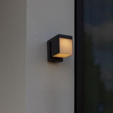 Lutec Prima - Applique d'extérieur solaire avec détecteur - 10 x 13,5 x 16 cm - 9,5W LED inclus - IP44 - gris foncé
