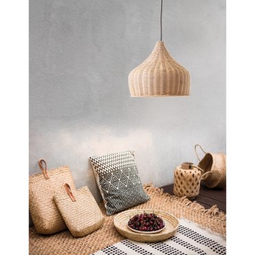 Nova Luce Mia - lampe suspendue - Ø 38,5 x 250 cm - brun et noir