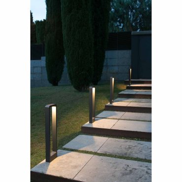 Faro Das - lampe de jardin - 16 x 5,4 x 65 cm - 8W LED inclus - IP54 - gris foncé