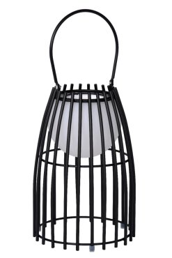 Lucide Fjara - lampe de table d'extérieur rechargeable - 17 x 17,5 x 25 cm - 0,3W LED inclus - IP44 - noir