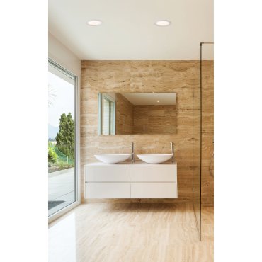 Faro Ted - spot à encastrer - Ø 180 mm, Ø 150 mm à encastrer - 15W LED inclus - IP44 - blanc mat
