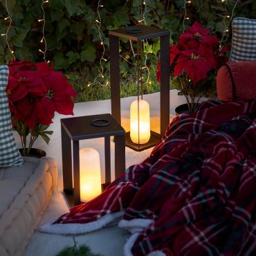 New Garden Siroco 30 - lampadaire et lampe de table portable - 18 x 18 x 30 cm - 2W LED dimmable inclus - IP54 - noir