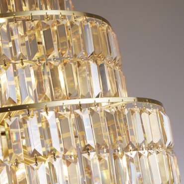 Searchlight Empire - lustre - Ø 60 x 297 cm - laiton satiné et champagne