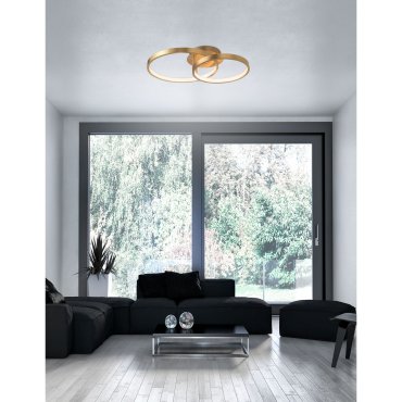 Nova Luce Leon - plafonnier - 64 x 45 x 14 cm - 44W LED inclus - feuille d'or